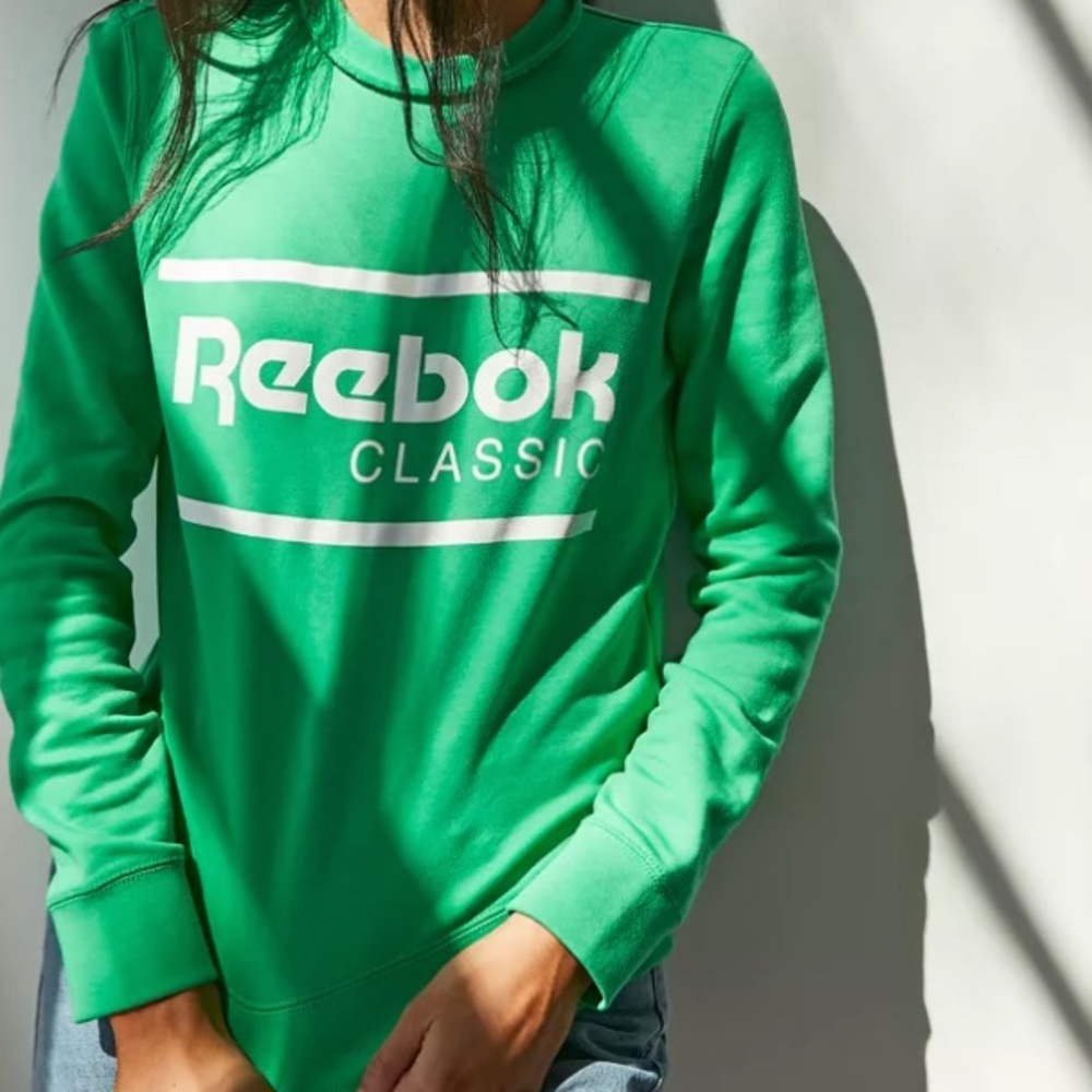 Reebok UO exclusive Bright Green Iconic Crew Neck Sweatshirt